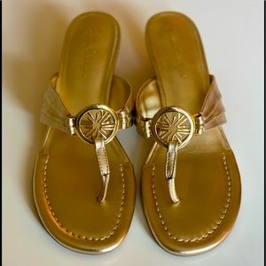 Lilly Pulitzer McKim Wedges Gold size 7M